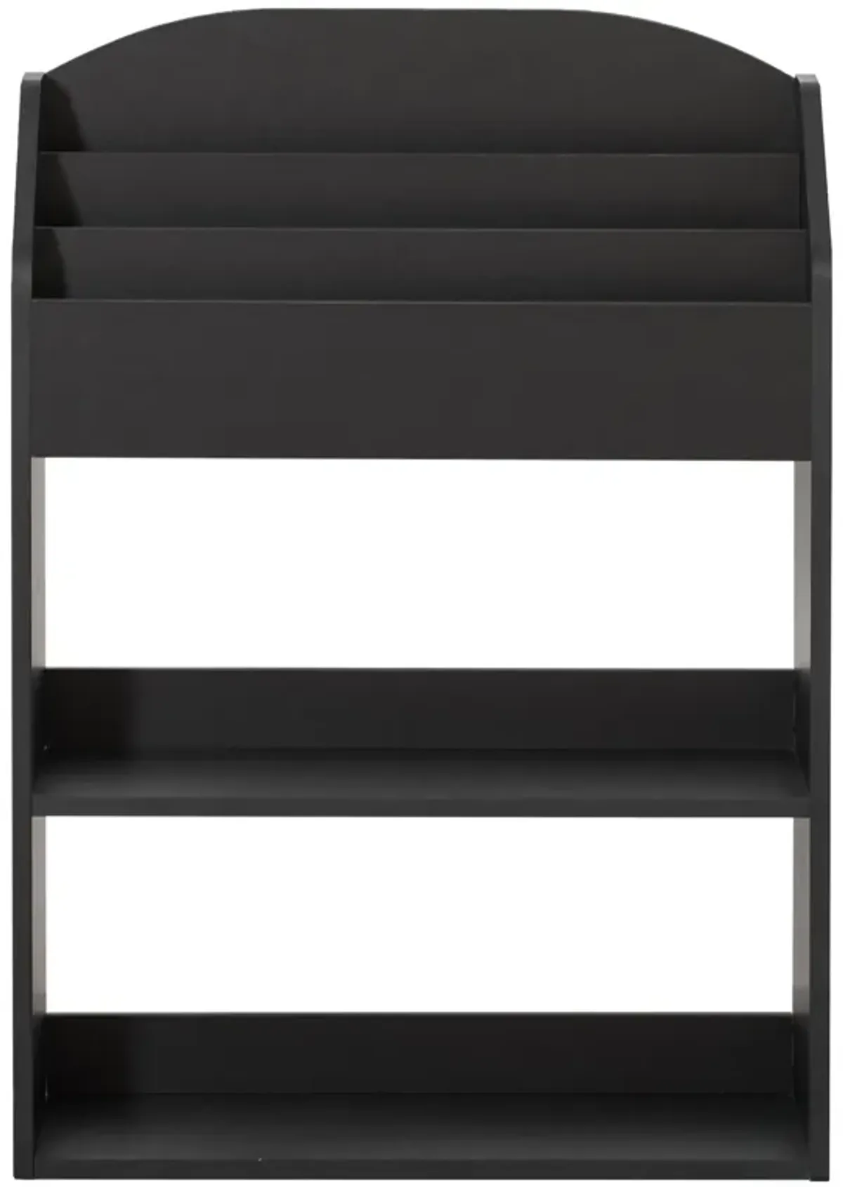 Black Modern Wooden Storage Bookcase with Shelf, Playroom Bedroom Living and Office