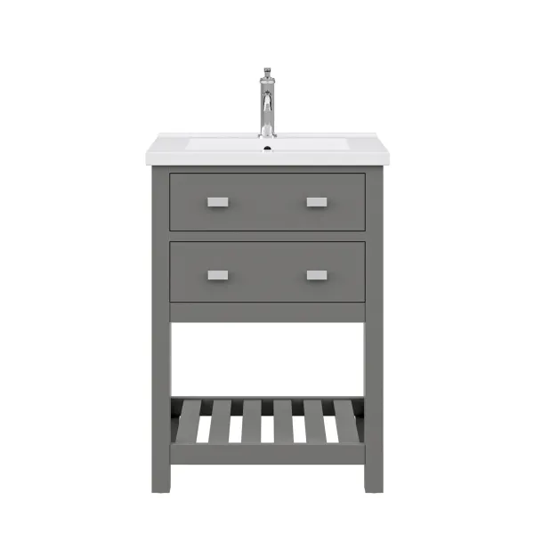 Viola 24 In. Integrated Ceramic Sink Top Vanity in Cashmere Grey