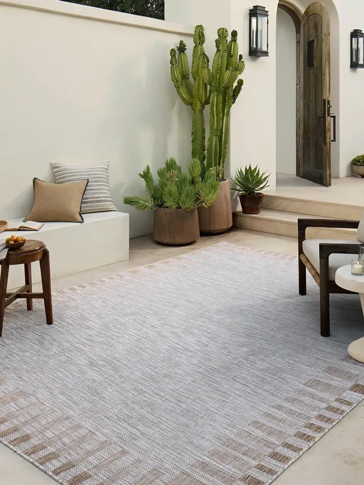 Topanga Silver/Natural 5'3" x 7'6" Area Rug by Amber Lewis x Loloi