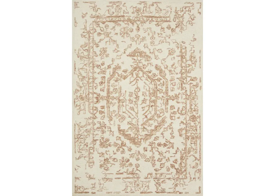 Annie ANN01 White/Rust 5' x 7'6" Rug