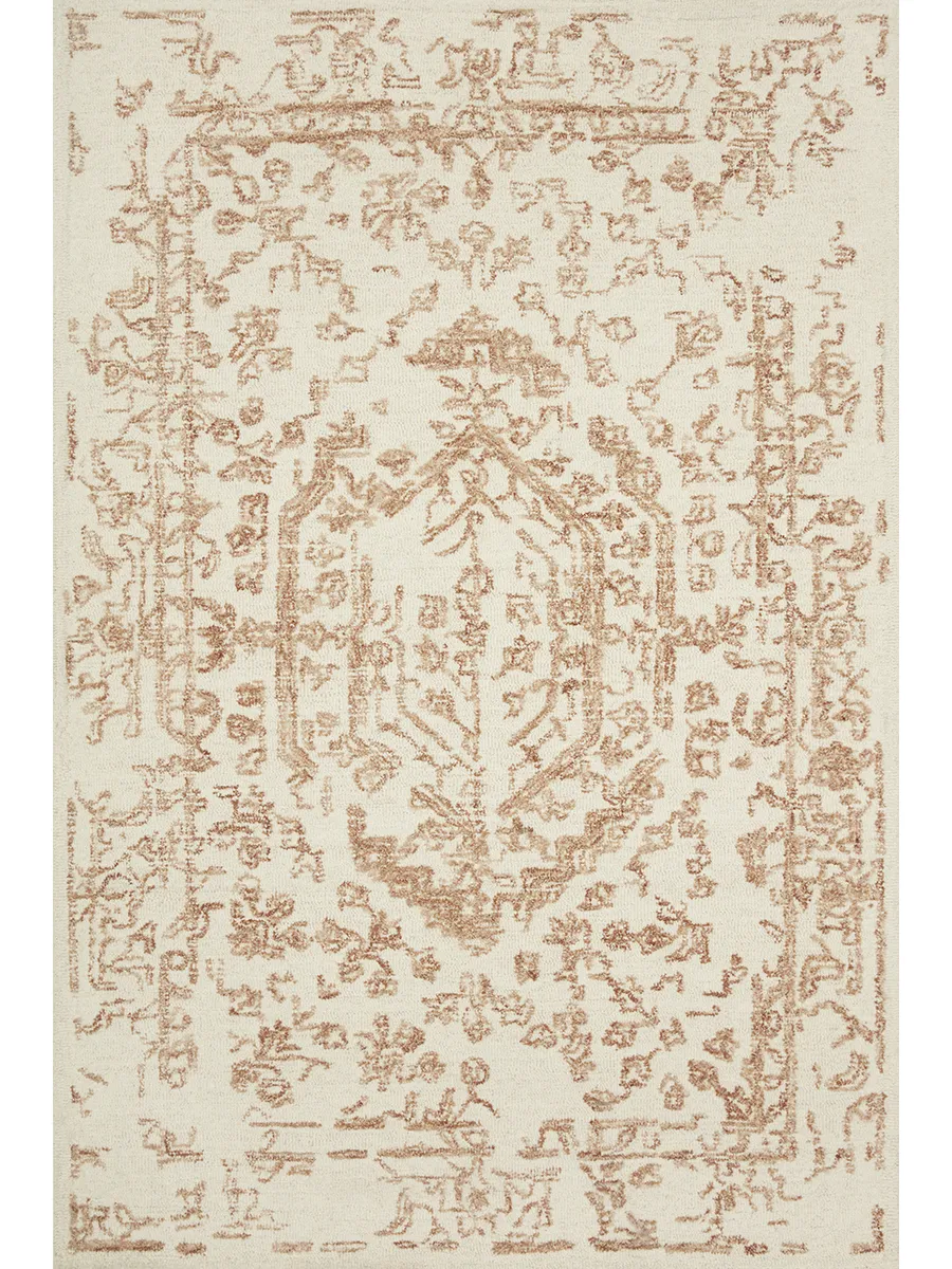 Annie ANN01 White/Rust 5' x 7'6" Rug