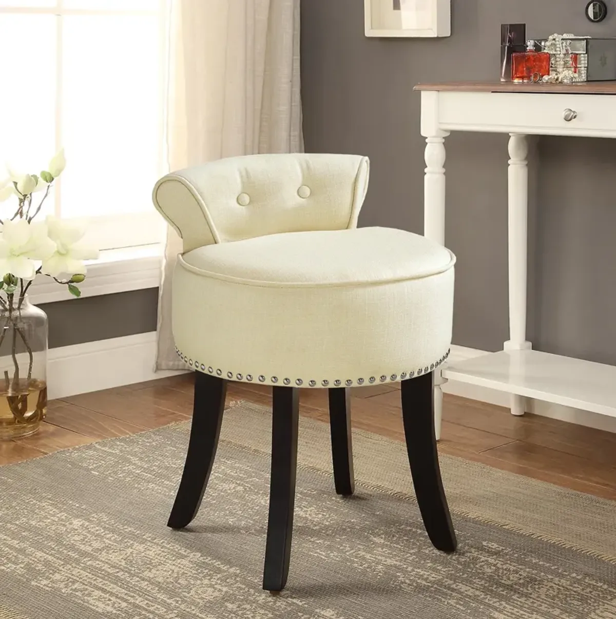 Inspired Home Delia Vanity Stool