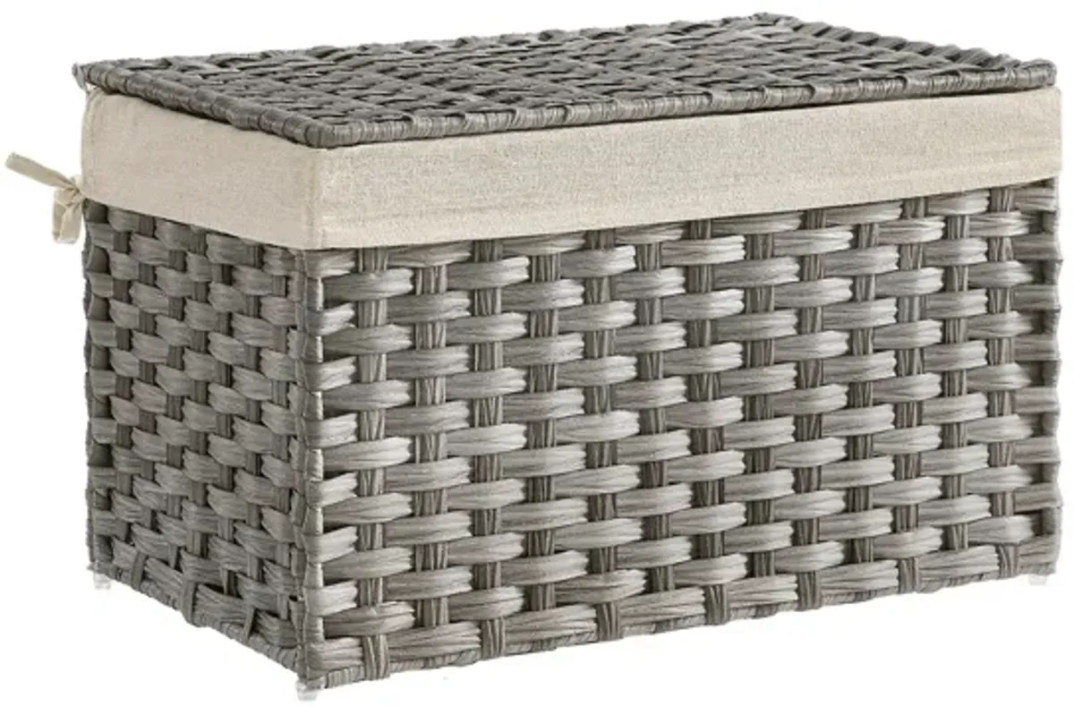 Storage Trunk with Cotton Liner and Metal Frame for Bedroom and Closet