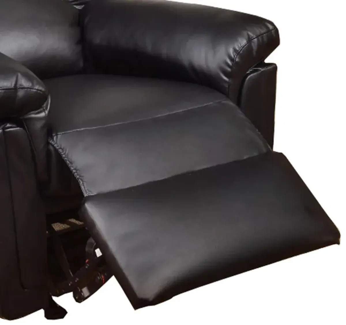 Bonded Leather Rocker/Recliner Black-Benzara