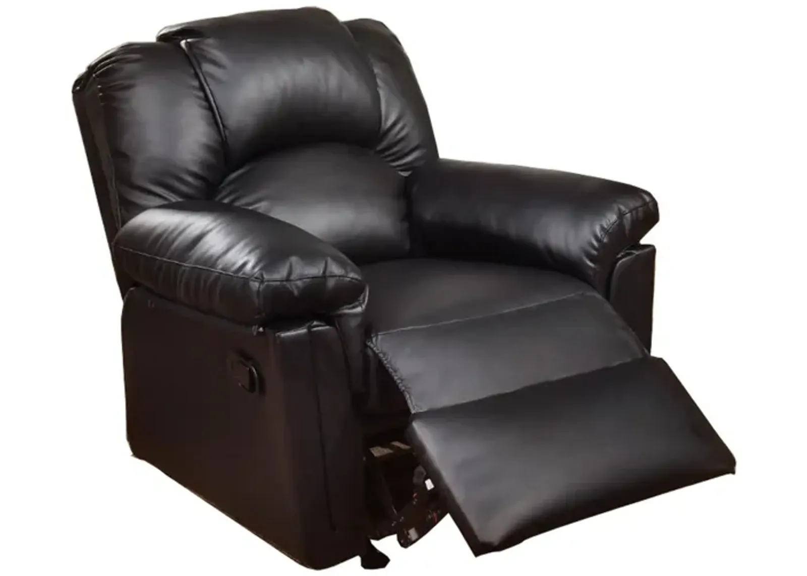 Bonded Leather Rocker/Recliner Black-Benzara