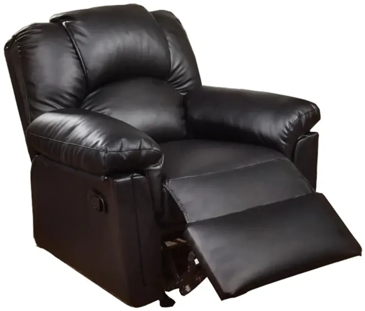 Bonded Leather Rocker/Recliner Black-Benzara