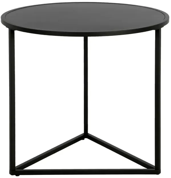 Steel Round End Table, Durable Metal Side Table for Living Room or Bedroom