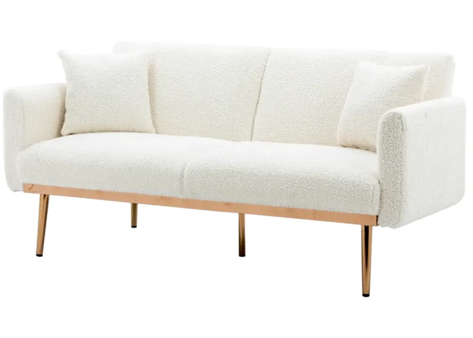 Velvet Loveseat Sofa with Metal Feet