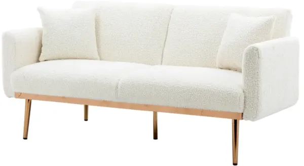 Velvet Loveseat Sofa with Metal Feet