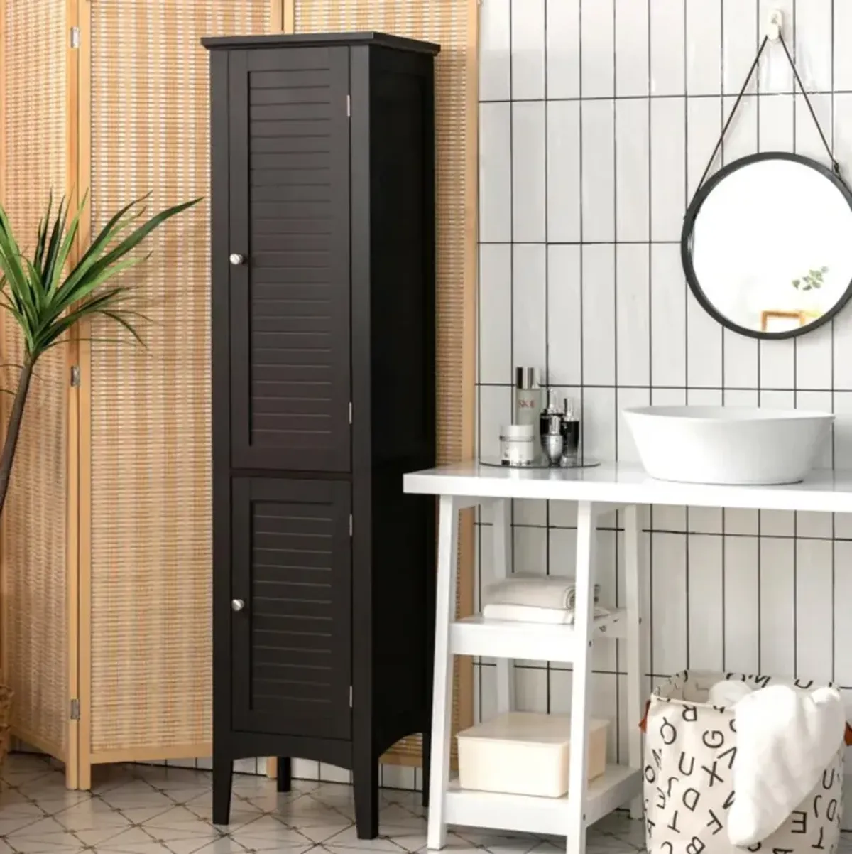 Hivvago Freestanding Bathroom Storage Cabinet for Kitchen and Living Room