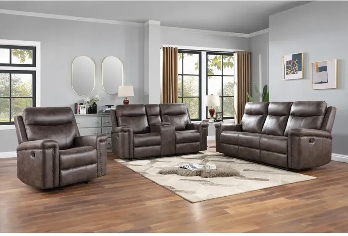 New Classic Furniture Quade Glider Recliner-Mocha