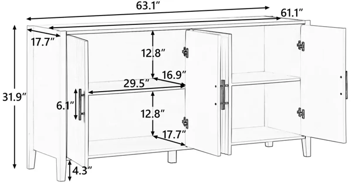 Merax Accent Storage Cabinet Sideboard Wooden Cabinet