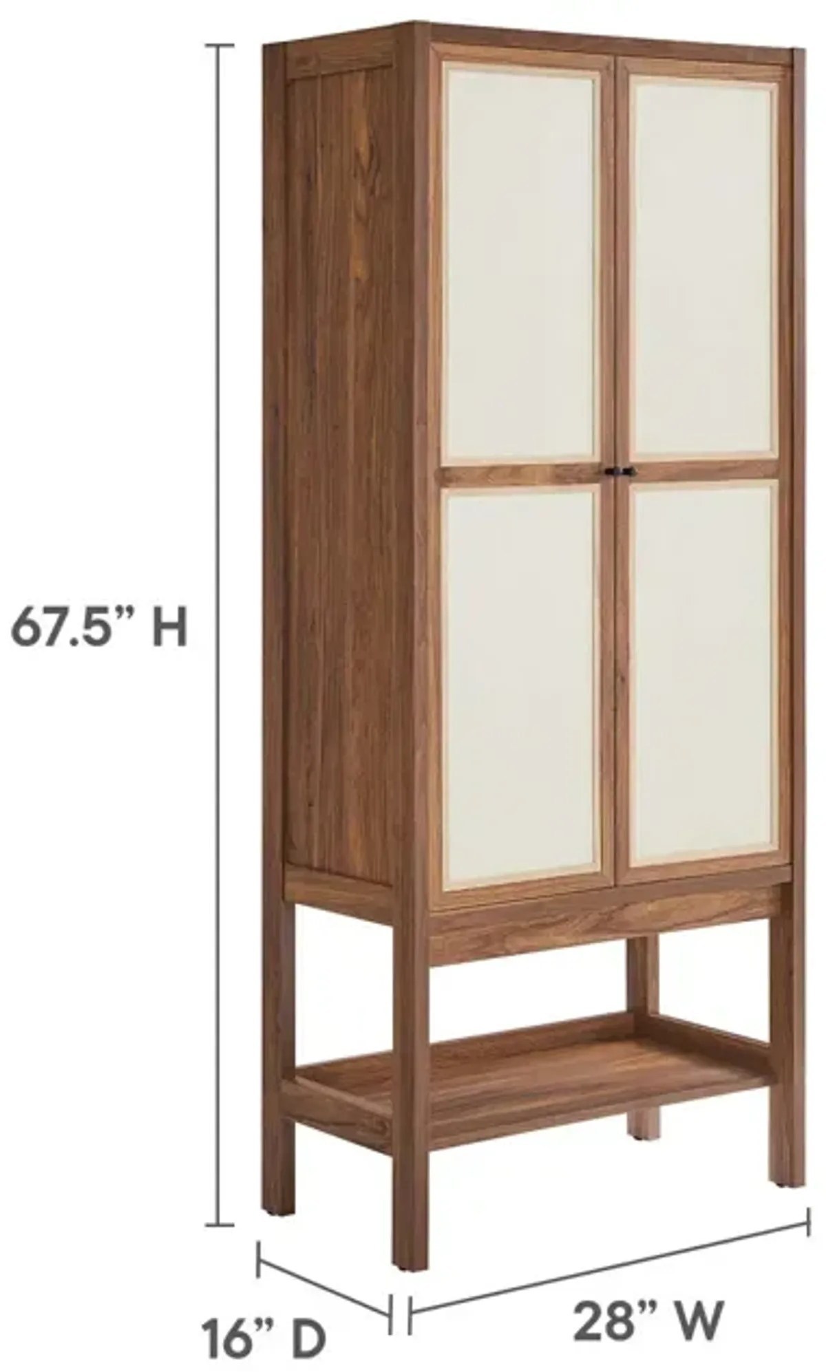 Capri Tall Wood Grain Standing Storage Cabinet