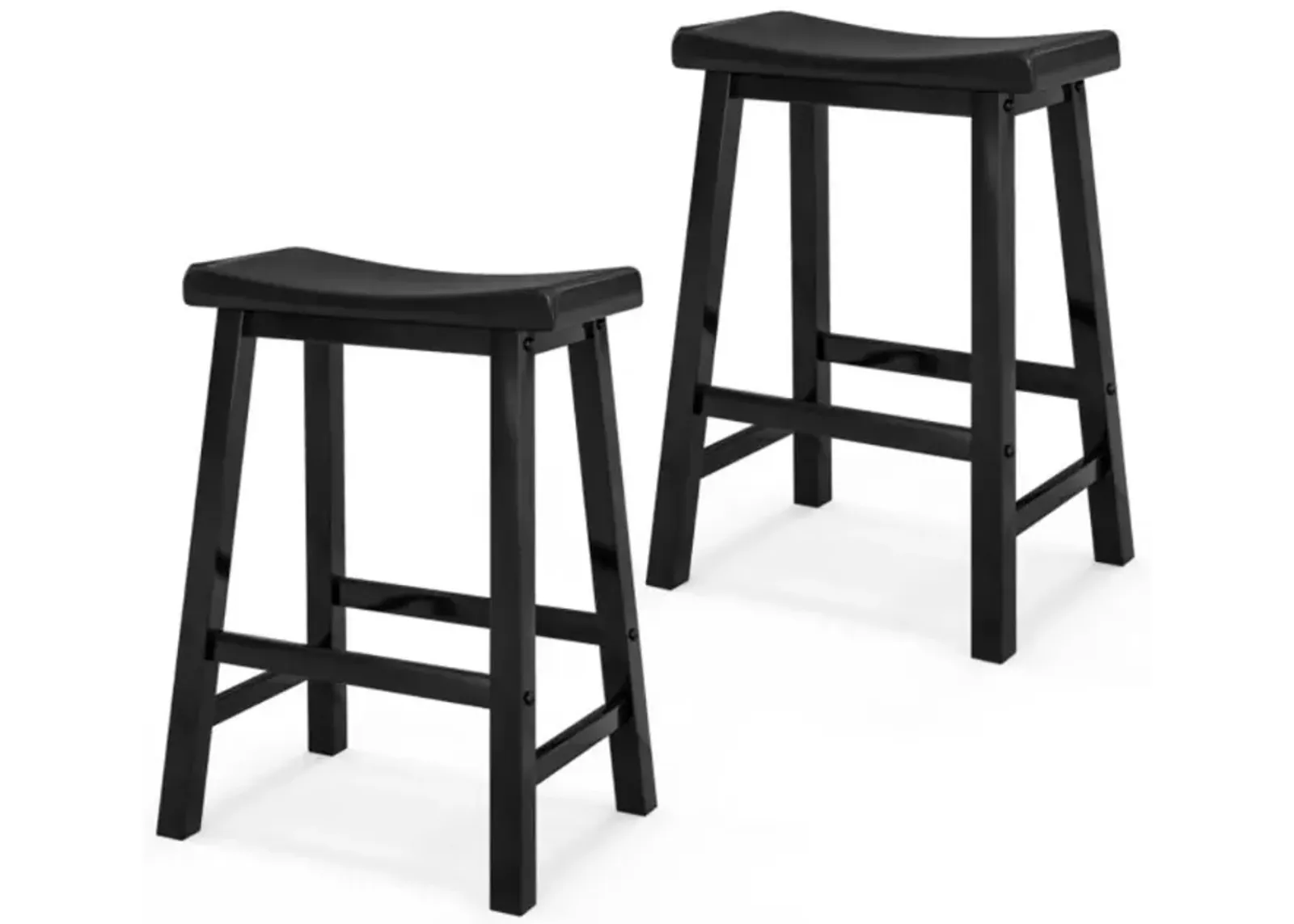 Hivvago Set of 2 24 Inch Counter Height Stools with Solid Wood Legs