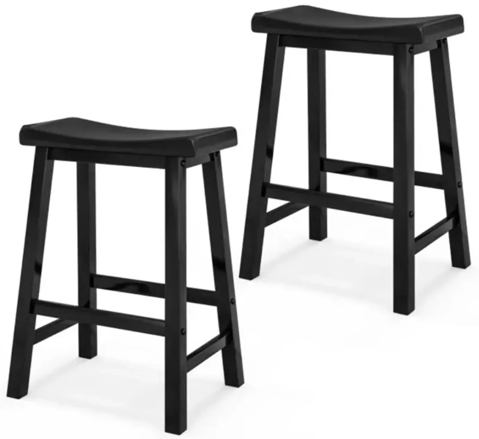 Hivvago Set of 2 24 Inch Counter Height Stools with Solid Wood Legs