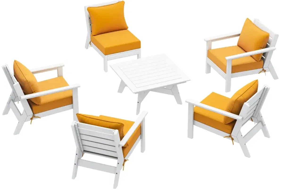 WestinTrends Outdoor 6-Piece Modular Sectional Patio Furniture Sofa Set