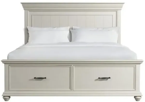 White King Wood Platform Bed with Storage, Modern Design & Sturdy Frame