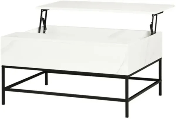 Modern Lift-Top Coffee Table with Storage and Sleek Metal Legs