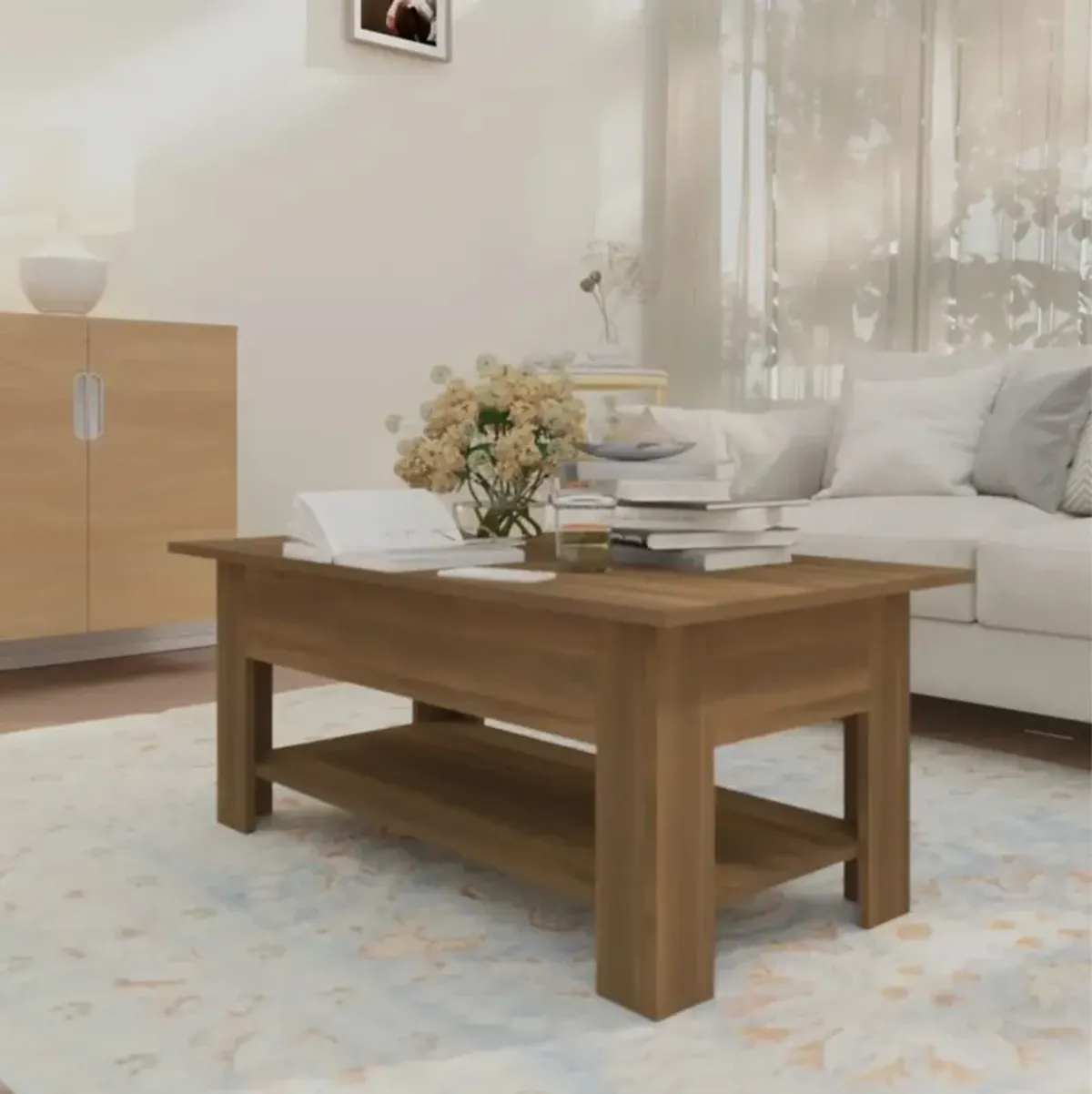 vidaXL Coffee Table Brown Oak 40.2"x21.7"x21.7" Chipboard