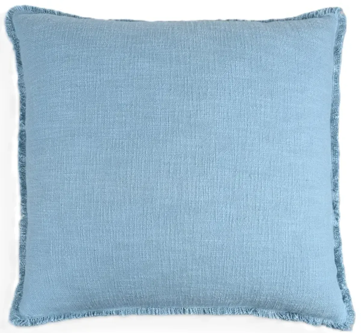 Organic Chic washed textured cotton solid lumbar pillow with frayed edges