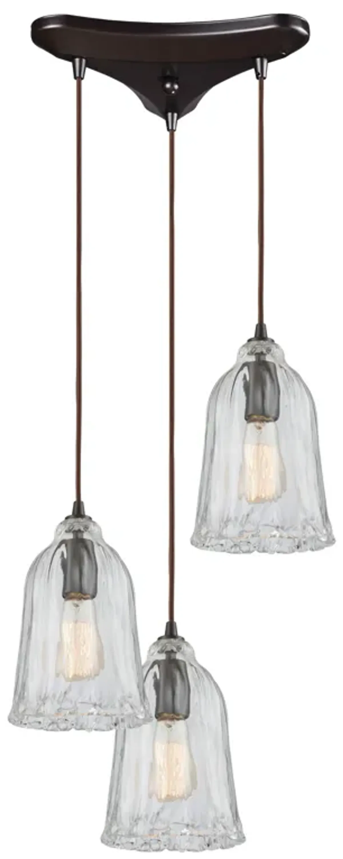 Hand Formed Glass 3-Light Mini Pendant