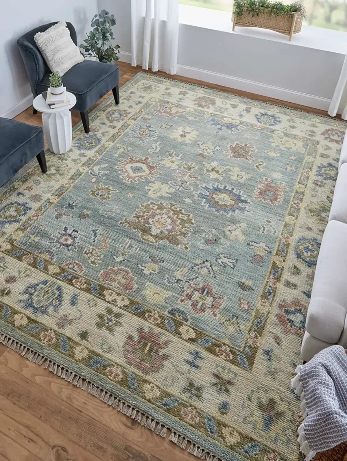 Fillmore 69CJF 12' x 15' Blue/Ivory/Yellow Rug