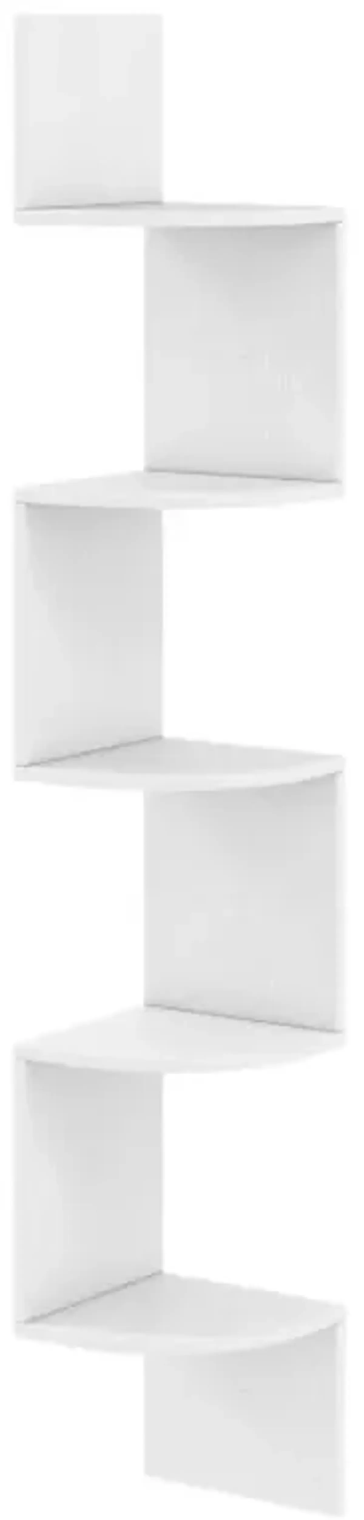 Hivvago 5-Tier Corner Shelf Floating Bookshelf Wall Mounted Storage Organizer