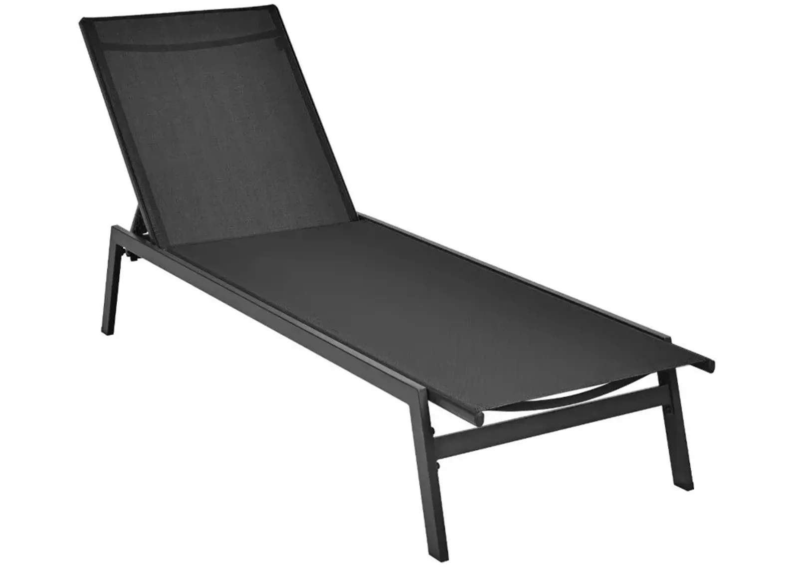 Outdoor Reclining Chaise Lounge Chair with 6-Position Adjustable Back