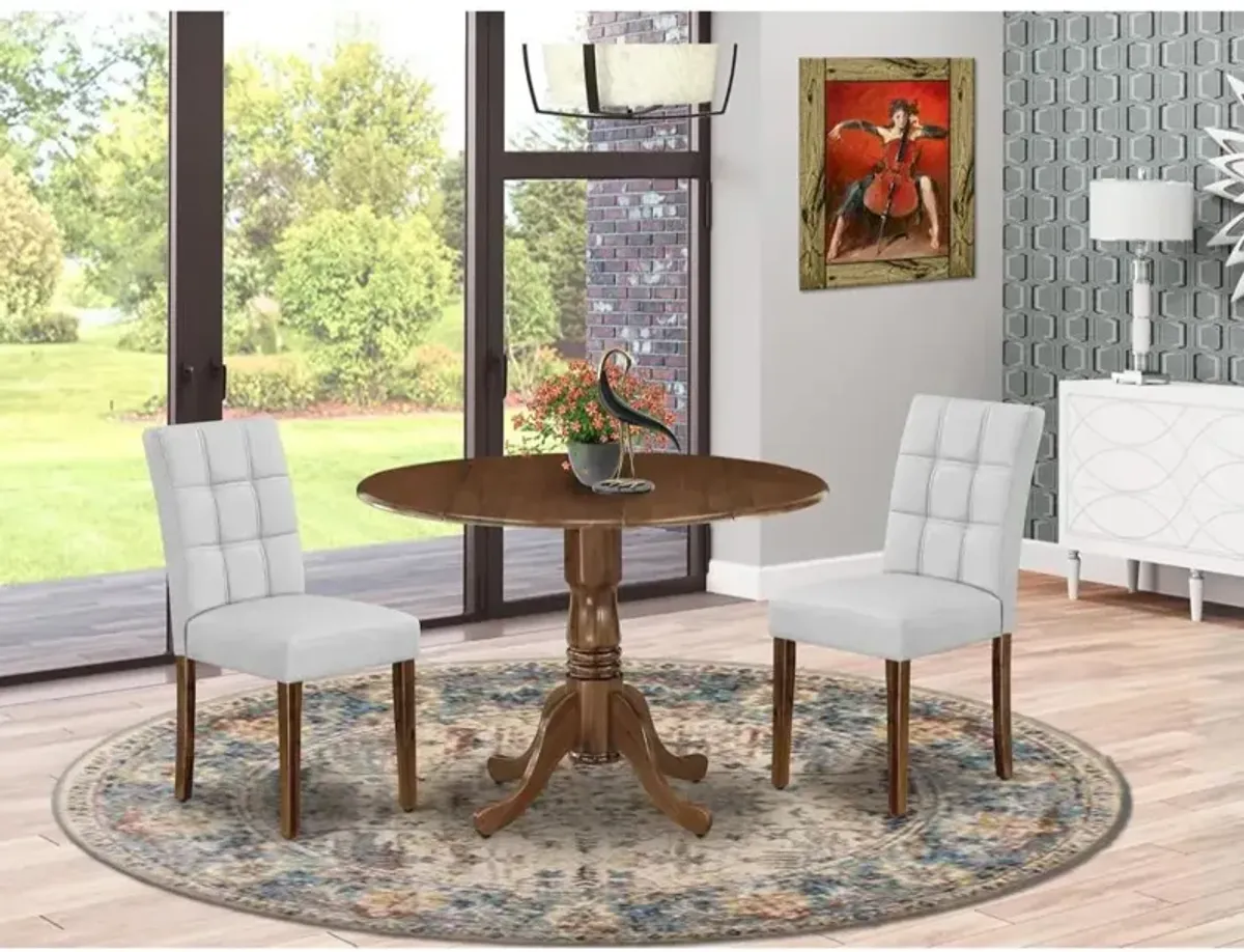 3 Piece Mid Century Modern Dining Set contain A Wood Table