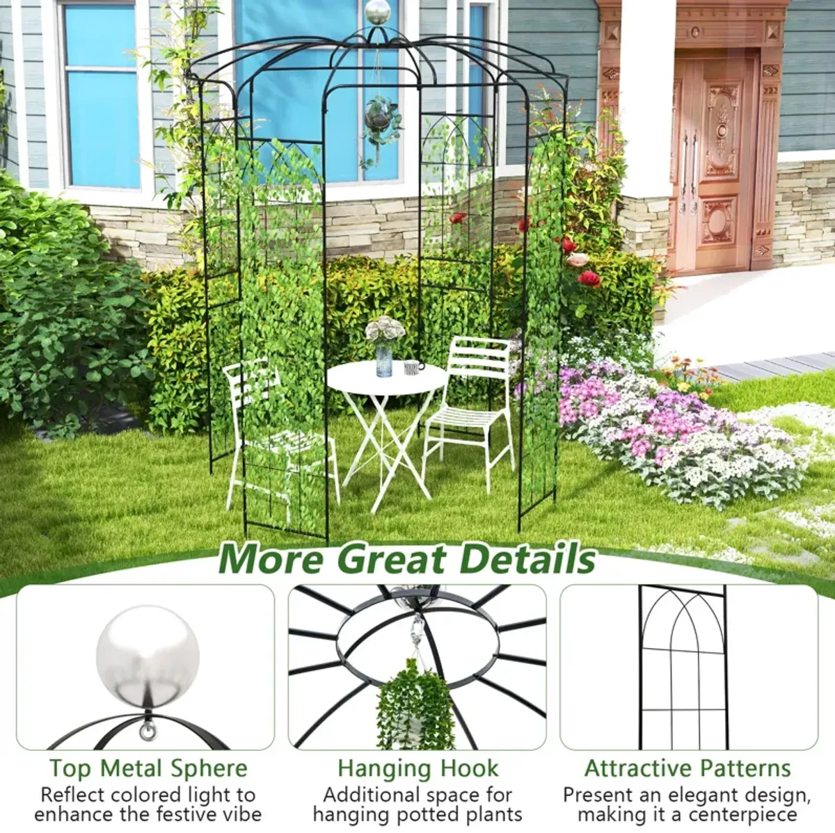 Birdcage Shape Gazebo for Climbing Plants and Wedding Ceremony Decoration