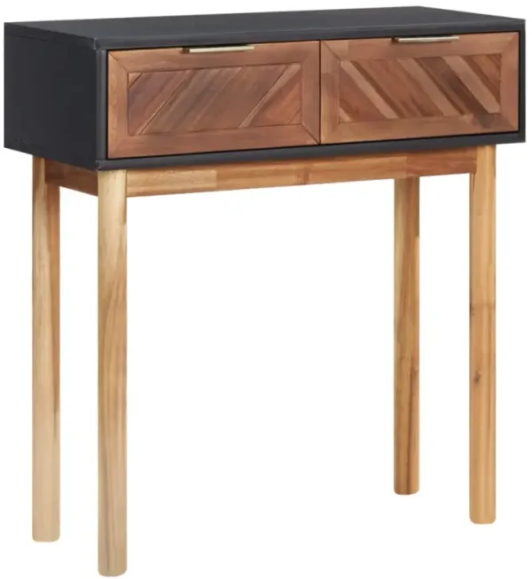 vidaXL Console Table 27.6"x11.8"x29.5" Solid Acacia Wood and MDF