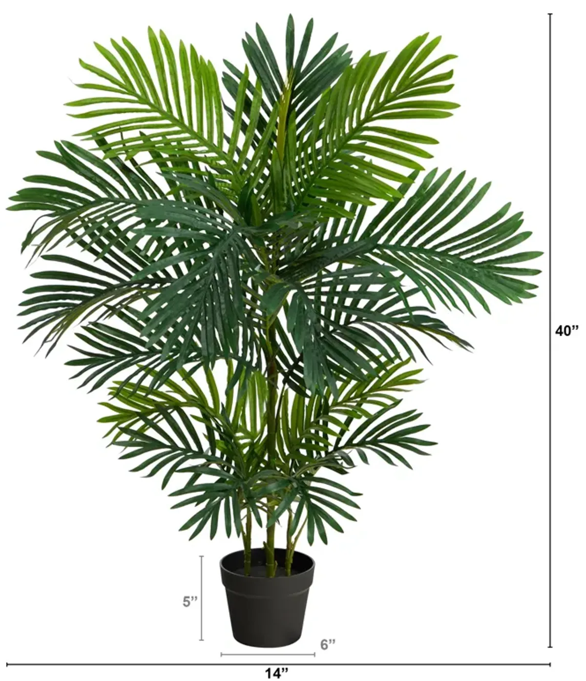 Hivvago 40 Inches Areca Artificial Palm Tree UV Resistant (Indoor/Outdoor)