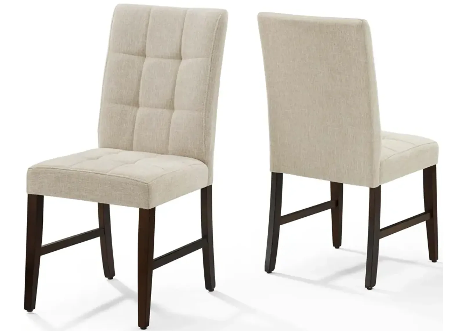 Promulgate Biscuit Tufted Upholstered Fabric Dining Chair Set of 2