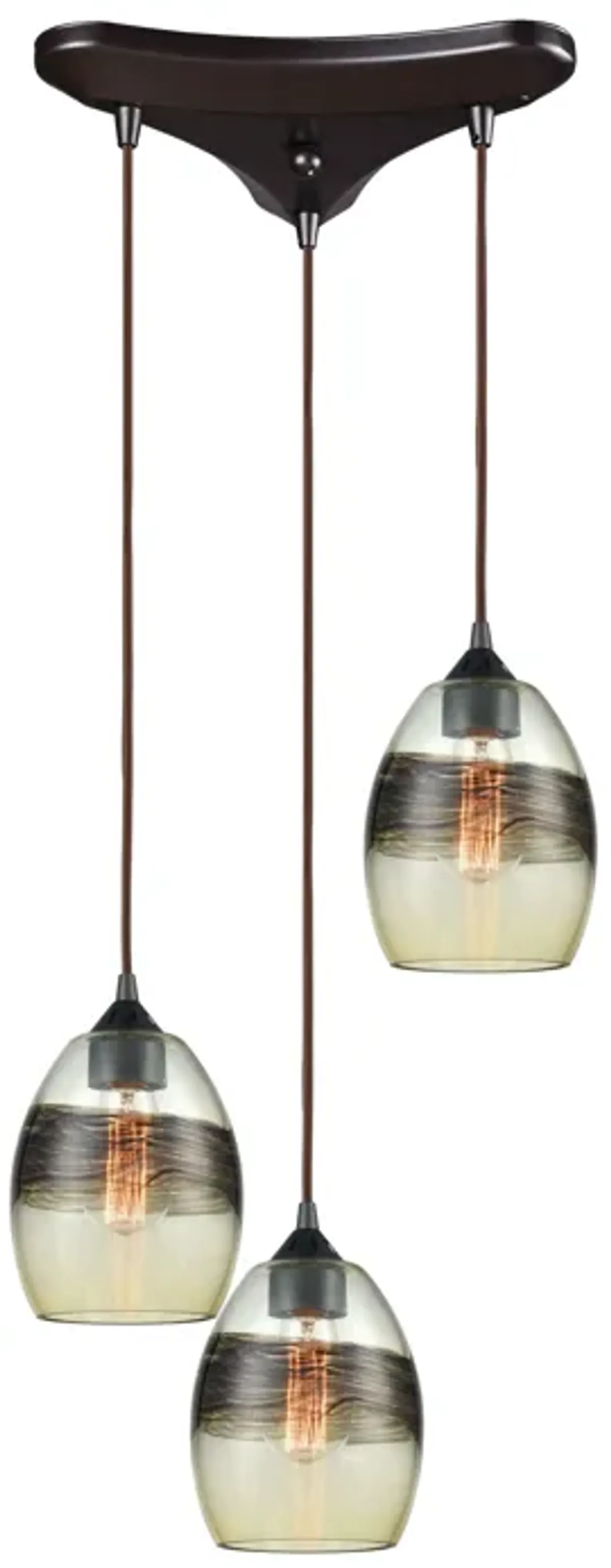 Whisp 12" wide 3 Light Triangular Pendant