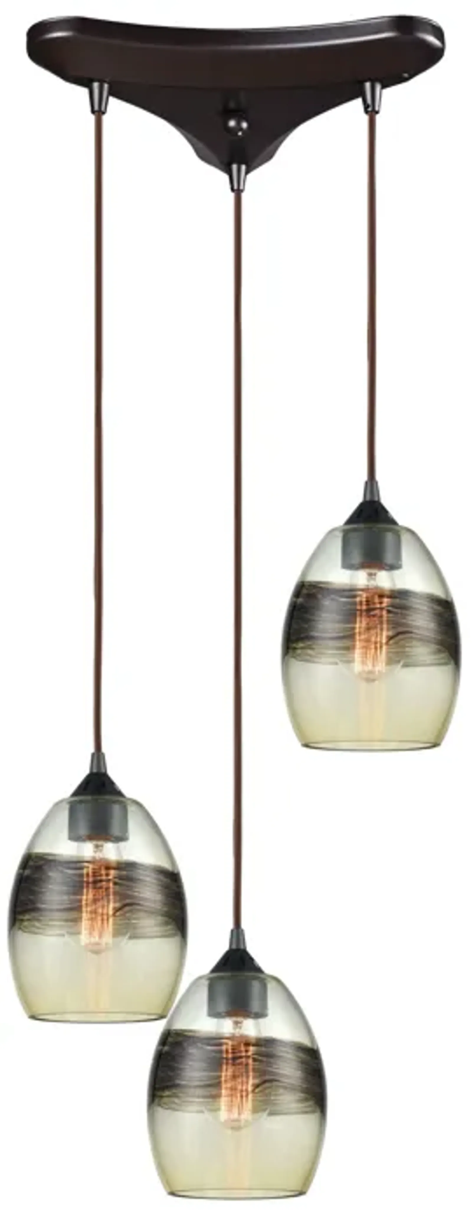 Whisp 12" wide 3 Light Triangular Pendant