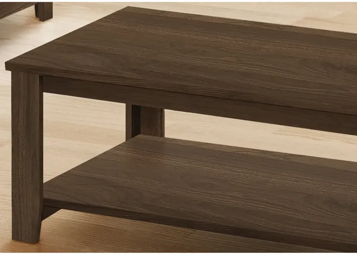 Monarch Specialties I 7882P Table Set, 3pcs Set, Coffee, End, Side, Accent, Living Room, Laminate, Walnut, Transitional