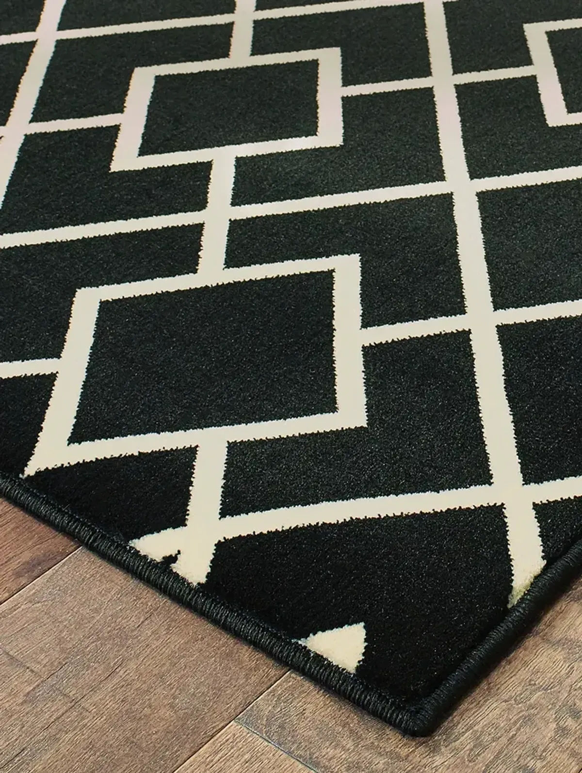 Luna 5'3" x 7'6" Black Rug