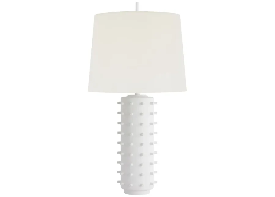 Biarritz Medium Table Lamp in Plaster White with Linen Shade