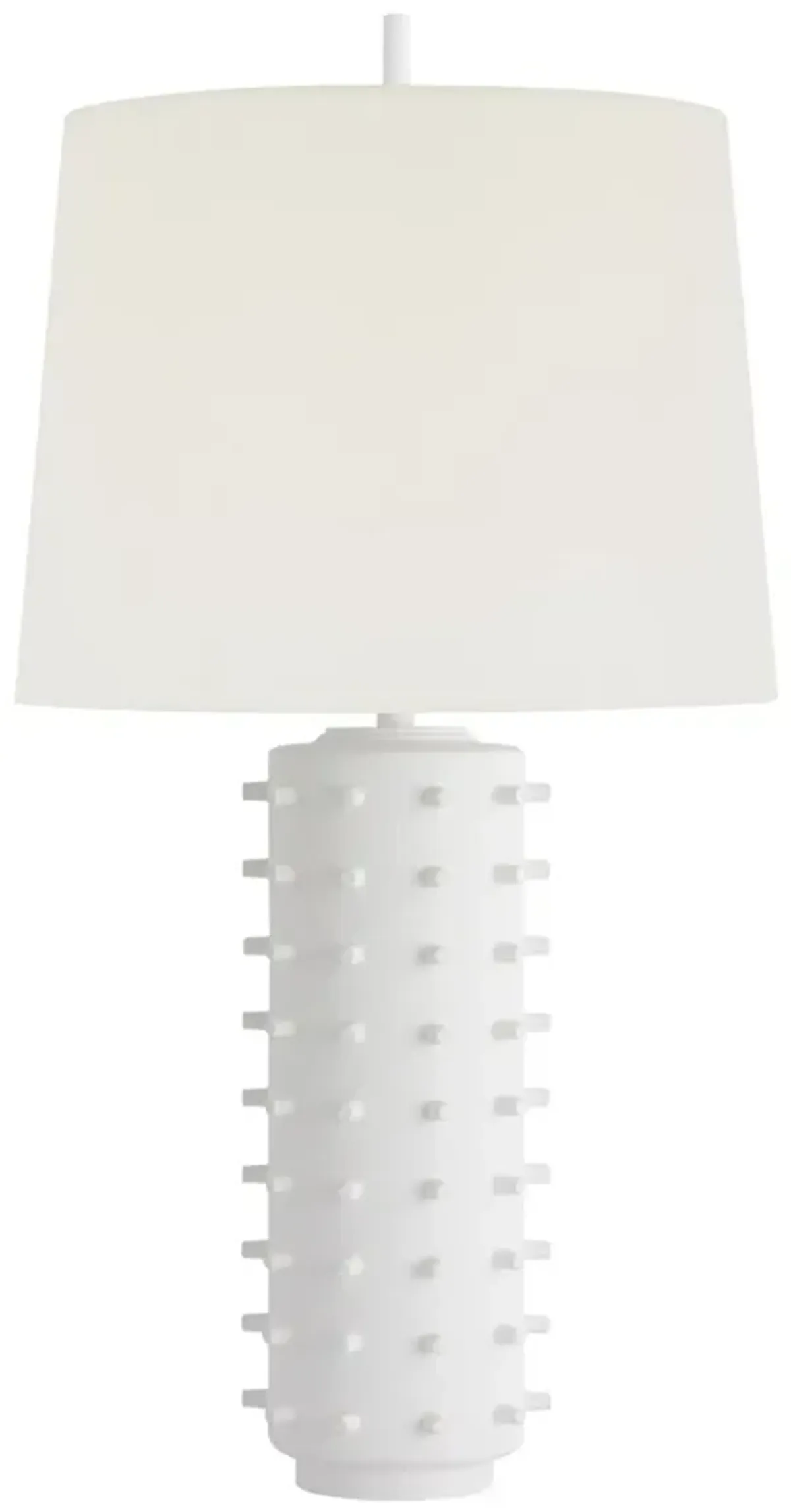 Biarritz Medium Table Lamp in Plaster White with Linen Shade