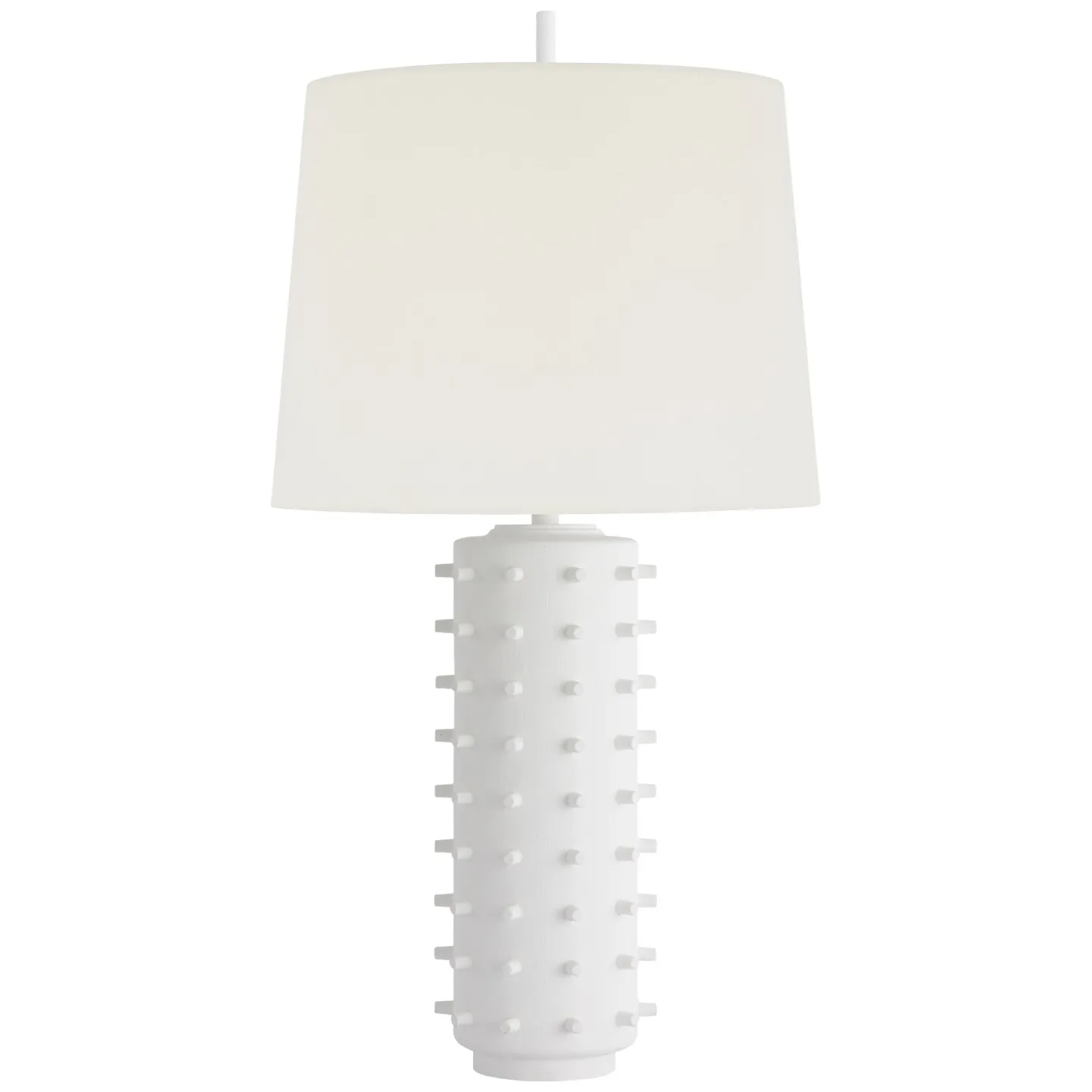 Biarritz Medium Table Lamp in Plaster White with Linen Shade