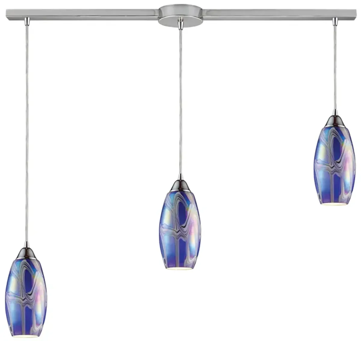Iridescence 36" Wide Storm Blue Multi Pendant