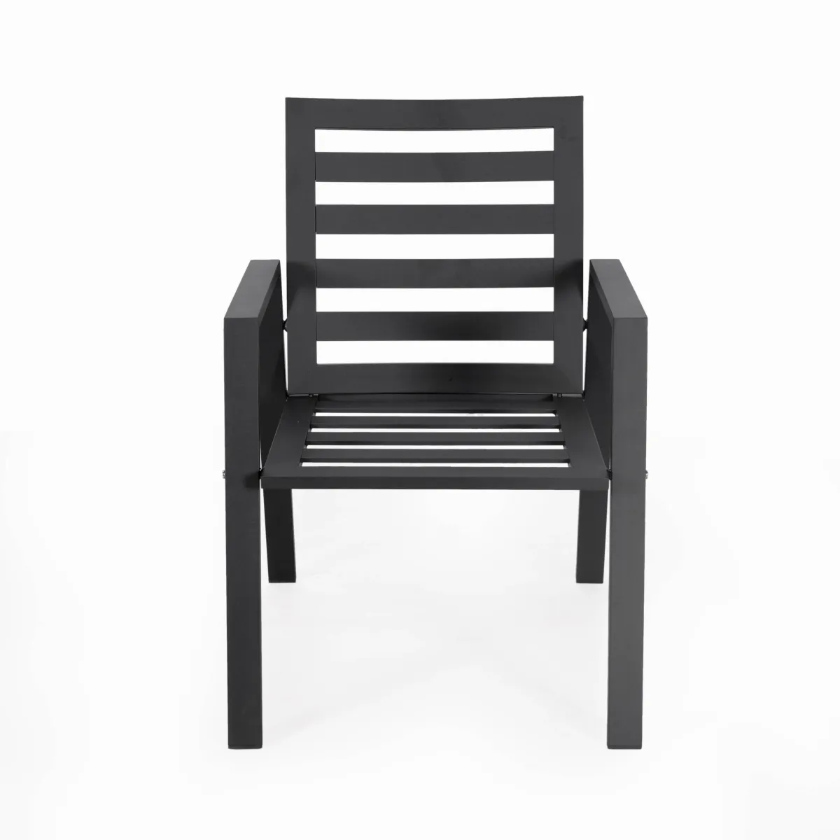 LeisureMod Chelsea Modern Patio Dining Armchair in Aluminum with Removable Cushions