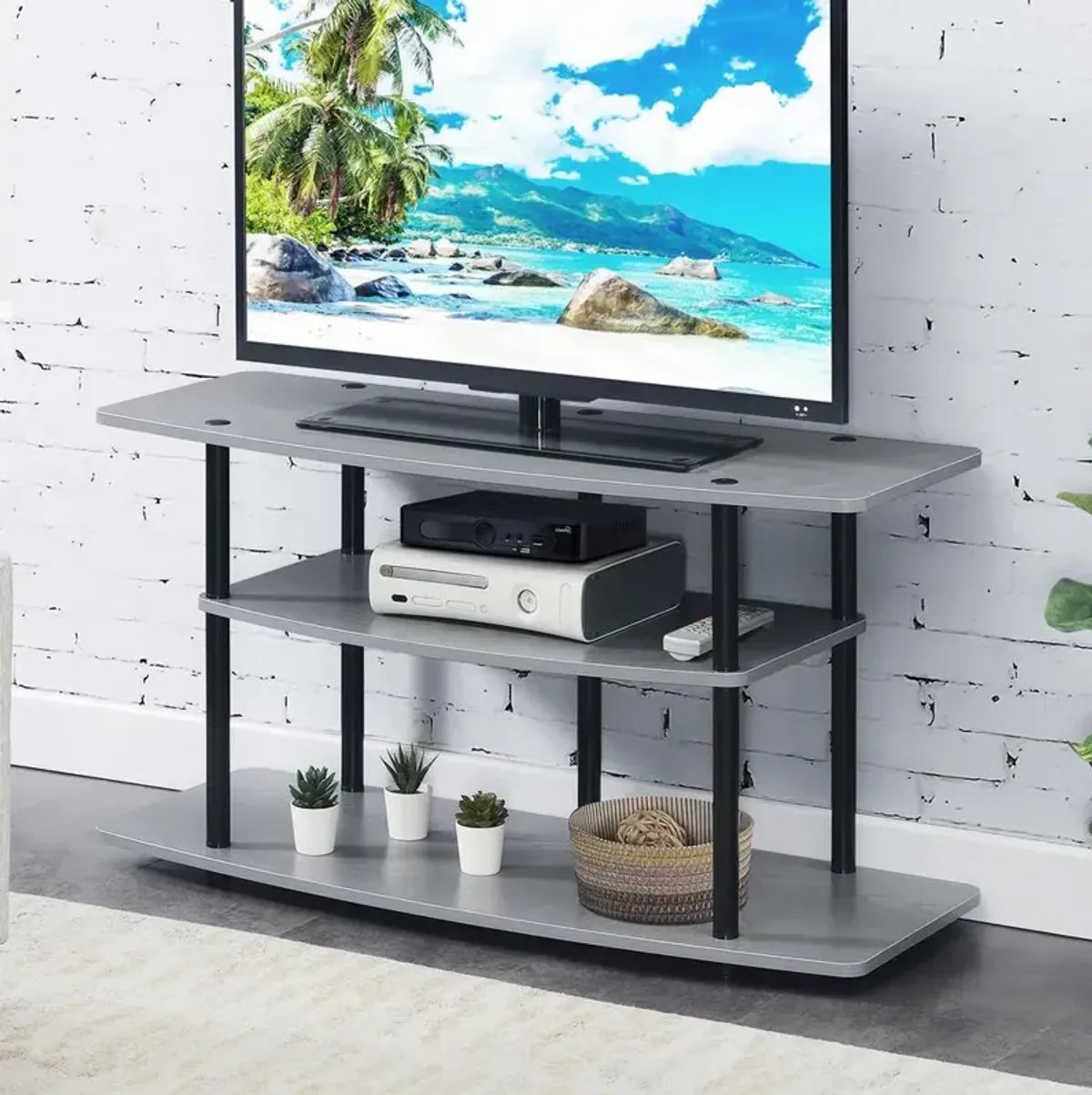 Convience Concept, Inc. No Tools 3 Tier Wide TV Stand for TVs up to 46 Inches