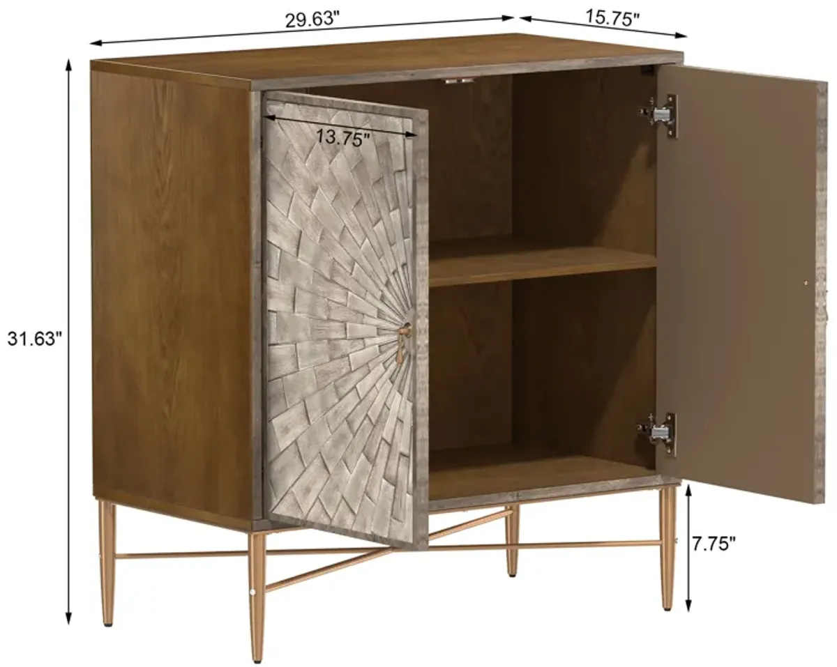 MONDAWE Kitchen Sideboard Buffet Table, Modern Sideboard Storage Cabinet with 2 Doors, Console Cupboard, Bookmatch Buffet for Living Room Entryway