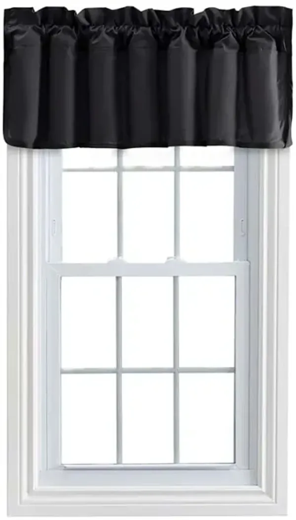 Ellis Stacey Solid Color Window 3" Rod Pocket High Quality Fabric Lined Filler Valance 42"x13" Black