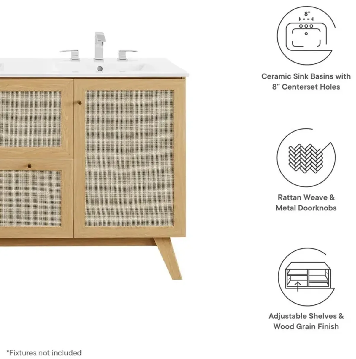 Modway Soma 48” Double Sink Bathroom Vanity