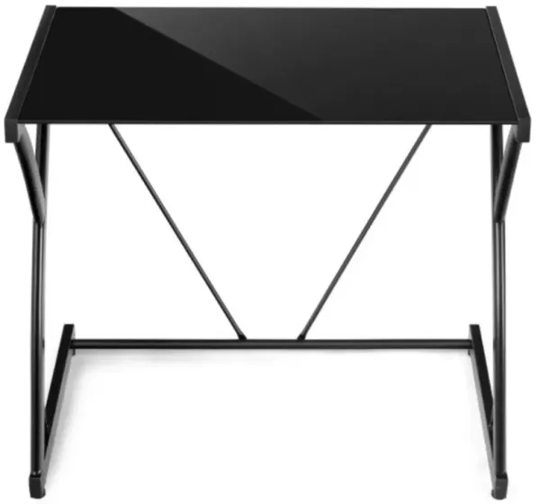 Hivvago Glass Top Computer Desk Writing Study Workstation