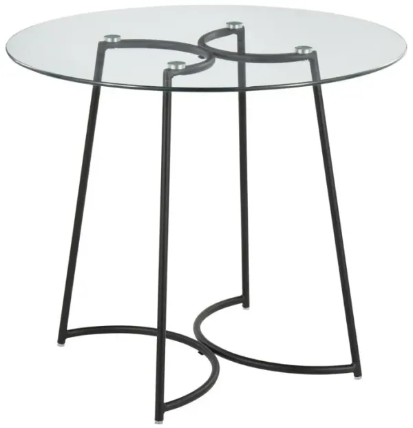 LumiSource Black Steel, Clear Glass Cece Dinette Table