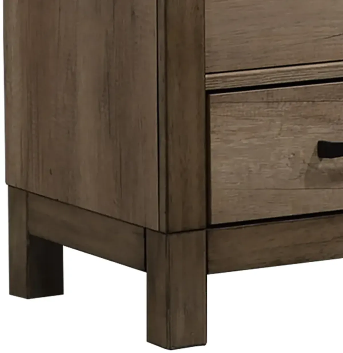 3 Drawer Wooden TV Stand with 2 Cabinets and Open Compartment, Light Brown - Benzara