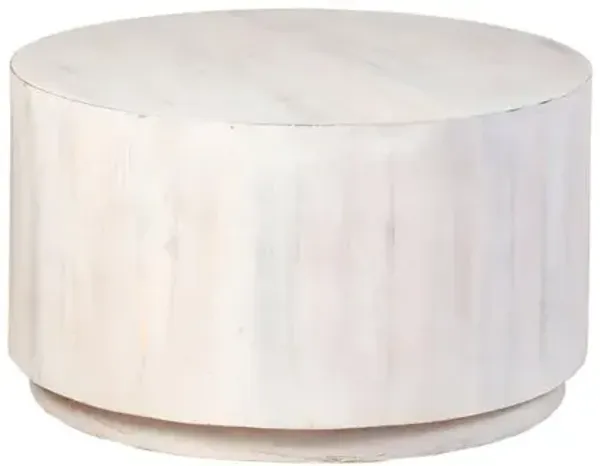 Carolina Living Krissa 30 Round Mango Wood Coffee Table - Whitewash
